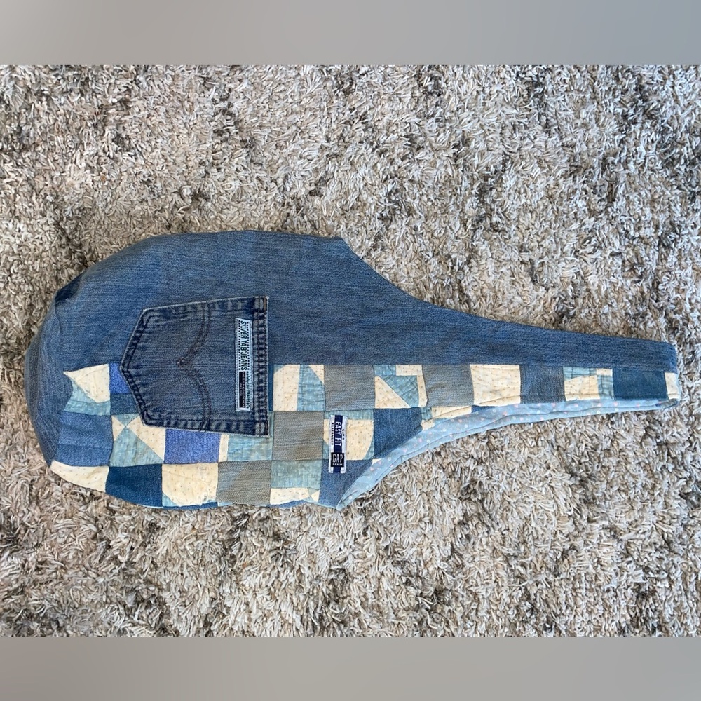 Handmade Denim Patchwork Blue Jeans Hobo Bag Purse